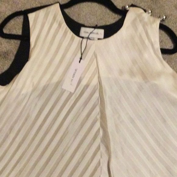 Yigal Azrouel Two tone Chevron pleat topñ - Picture 5 of 11